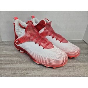 Under Armour UA Highlight Hammer Football Cleats - Red and White - Men's Size 11